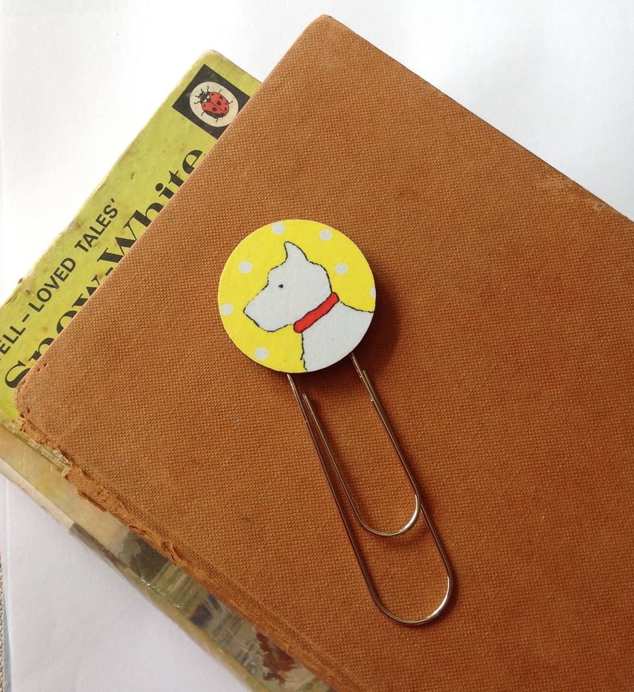 Bookmark, Fun & Unique Illustrated Scottie Dog Wooden Bookmark