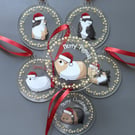 Guinea pig Christmas decoration. Personalised guinea pig Christmas bauble.