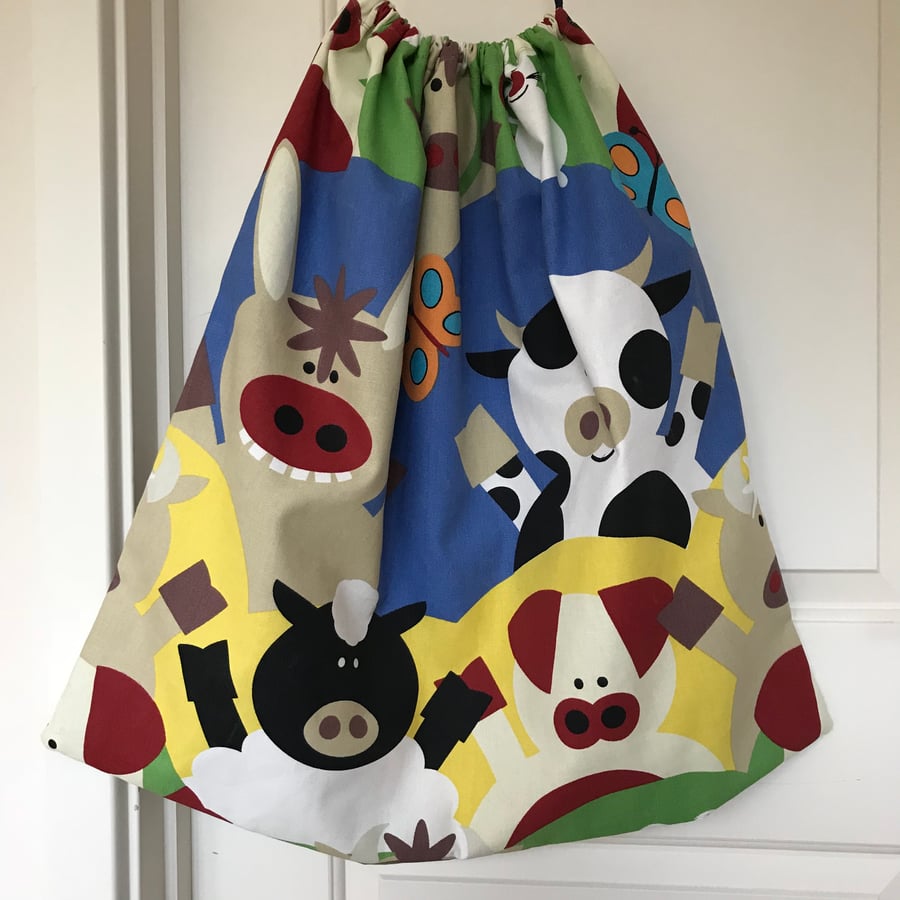 Large drawstring toy bag laundry bag