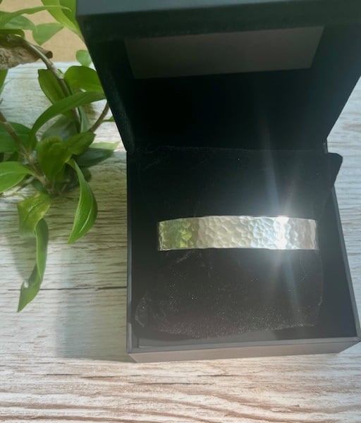 Handmade Recycled Solid Sterling Silver 925  Hammered Cuff Bracelet
