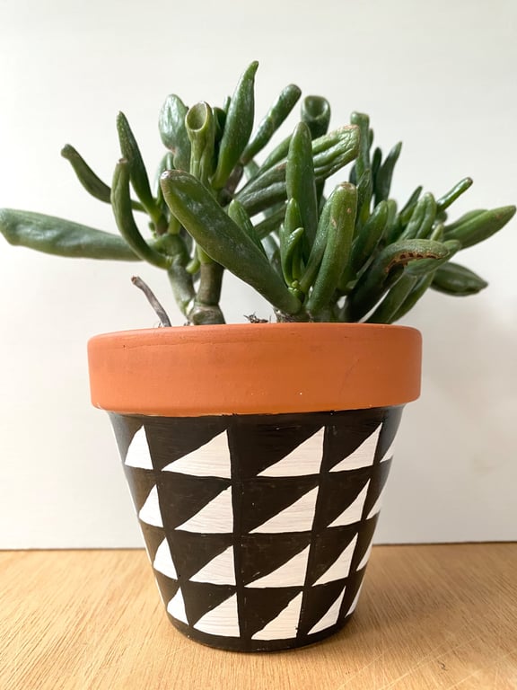 Small 9cm Plant pot, Hand painted, Unique gift, Terracotta
