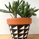 Small 9cm Plant pot, Hand painted, Unique gift, Terracotta