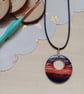 Sunset wooden necklace 