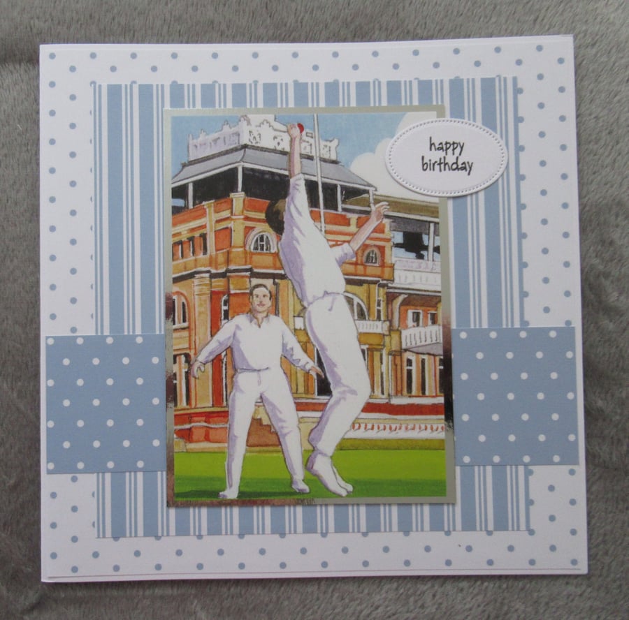A Game of Cricket Large Birthday Card
