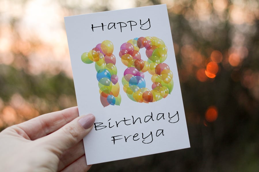 18th Birthday Card, Card for 18th Birthday, Birthday Card, Friend Birthday Card