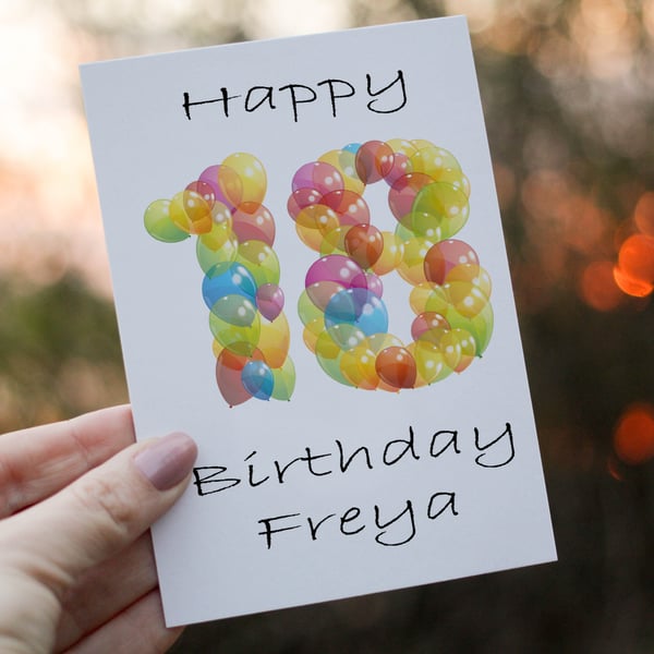 18th Birthday Card, Card for 18th Birthday, Birthday Card, Friend Birthday Card