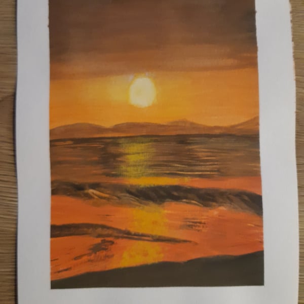  Painting watercolour The Sun Casting 