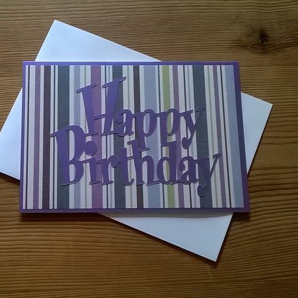 Happy Birthday Card - stripes