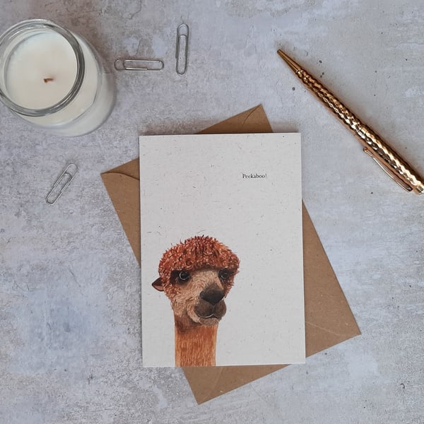 Alpaca Peekaboo Card 