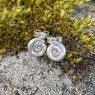 sterling silver ammonite stud earrings.