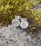 sterling silver ammonite stud earrings.