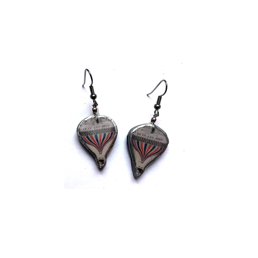 Victorian Hot Air Balloon Literary Earrings by EllyMental