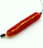 SOLD - Felted bead necklace in red and yellow wool - Perfectly Imperfect