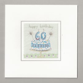 60th birthday cake card