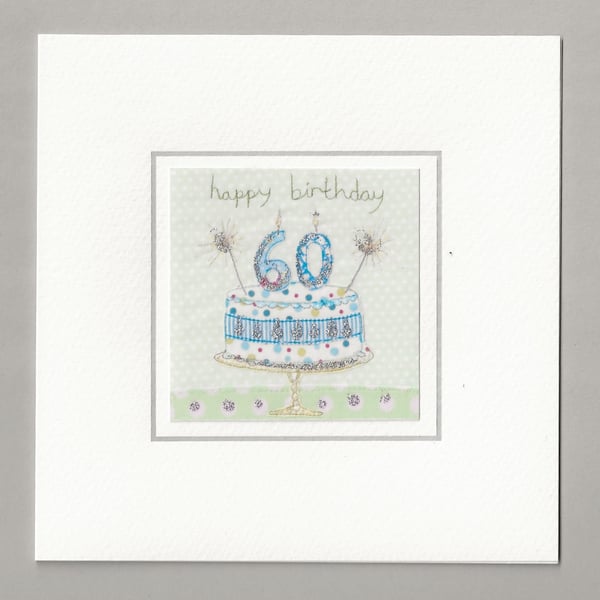 60th birthday cake card