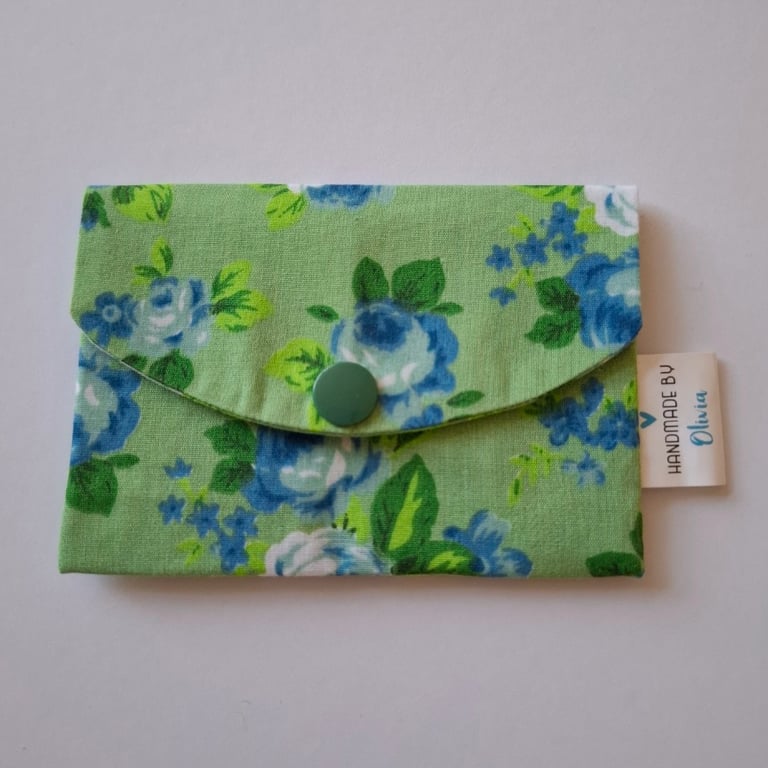 Green floral card holder 