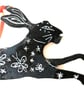 Hare with butterflies on wood - Image 3