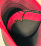 Large Ombre Cotton Rope Tote Bag with Matching Cosmetic Pouch – Black & Fuchsia  - Image 3