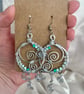 Whimsical Witchy Swirl Earrings with Blue Beads