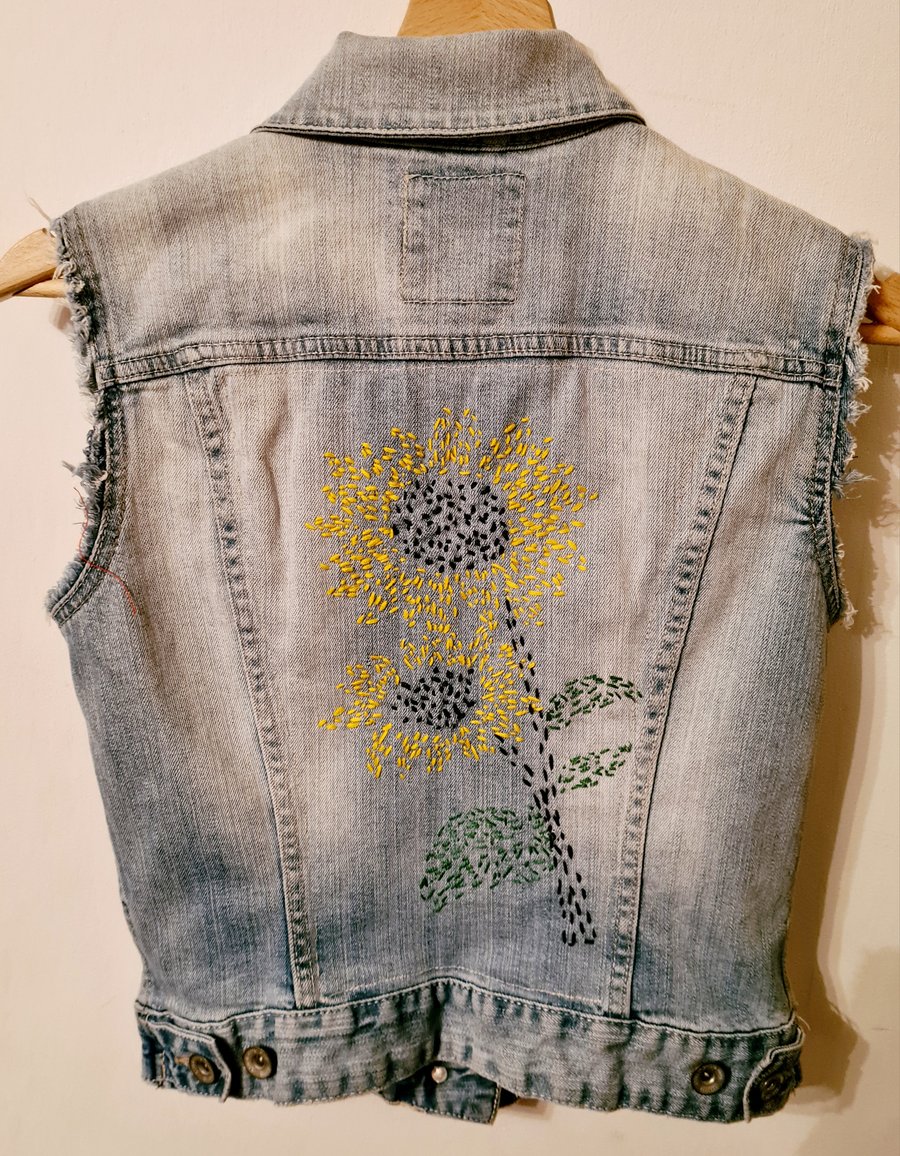 Sunflower Power: The Recycled Denim Jacket with a Twist