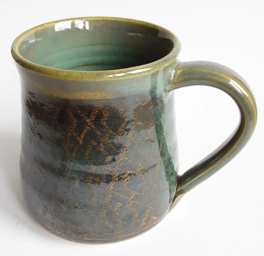 Mug Brown Glazed  - Hand Thrown Stoneware Ceramic Mug 