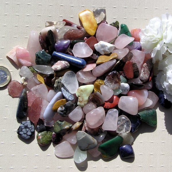 500gr Bag of Chipped & Broken Crystal Tumblestones Free UK Post