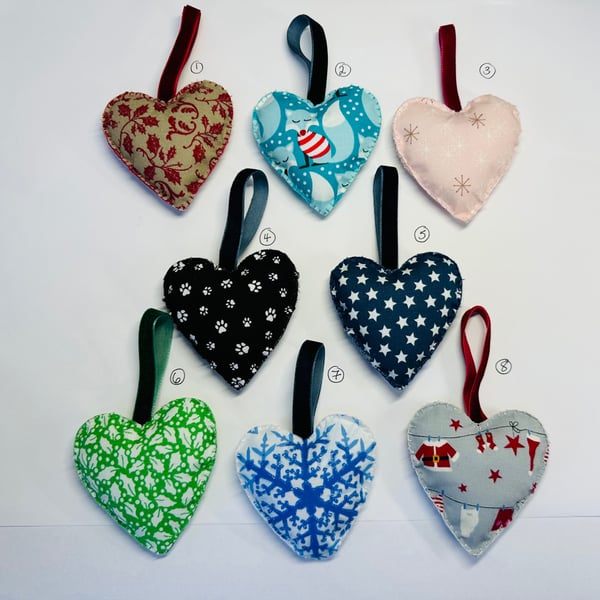 Fabric heart decorations SET 2