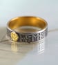Silver Rune Ring with Gold Details Viking Arthur Wedding Ring - Image 1