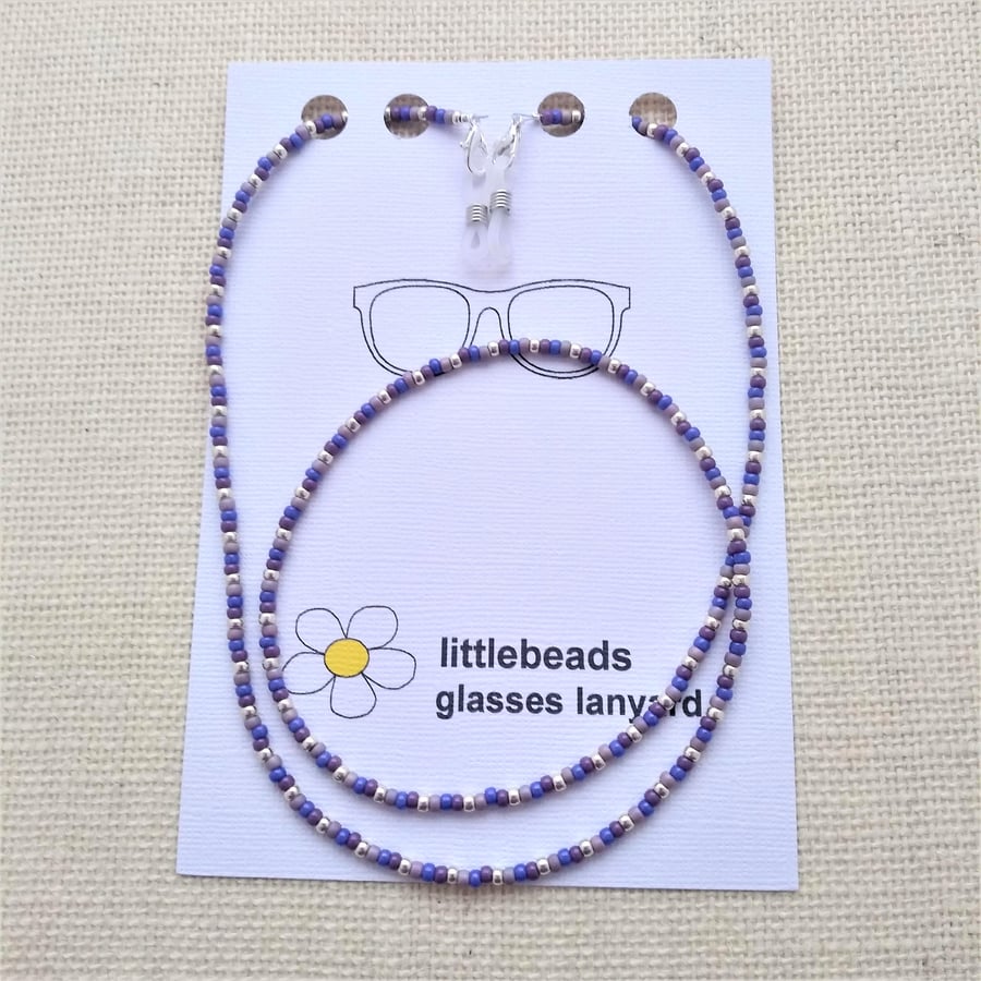 Purple Seed Beaded Glasses Lanyard Chain Folksy