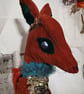 Primitive textile art Fox sculpture, textile art, vintage style, home decor - Image 5