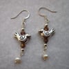 Bird and Pearl Earrings