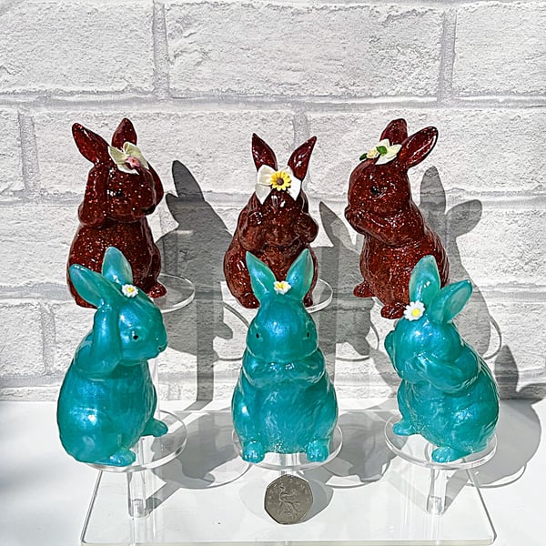See No Evil Rabbit Set, Various Colours Available In "Choose Options"