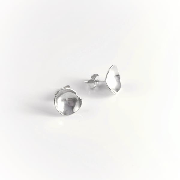 Sterling silver organic stud earrings