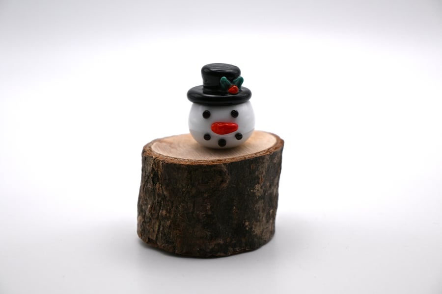 small glass snowman keepsake figure