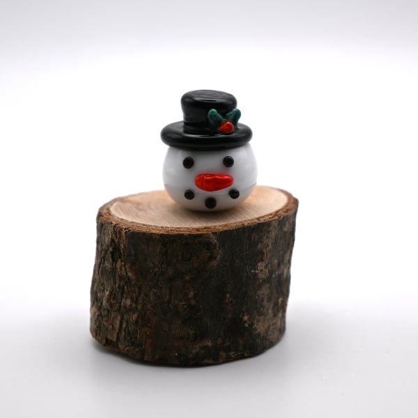 small glass snowman keepsake figure