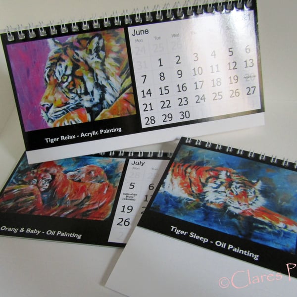Animal Art Calendar 2021 from Original Acrylic Paintings Tiger