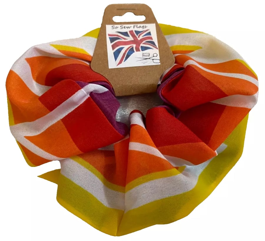 Union Jack Rainbow Pride Flag Hair Scrunchie Scrunchies Accessory Band Elastic