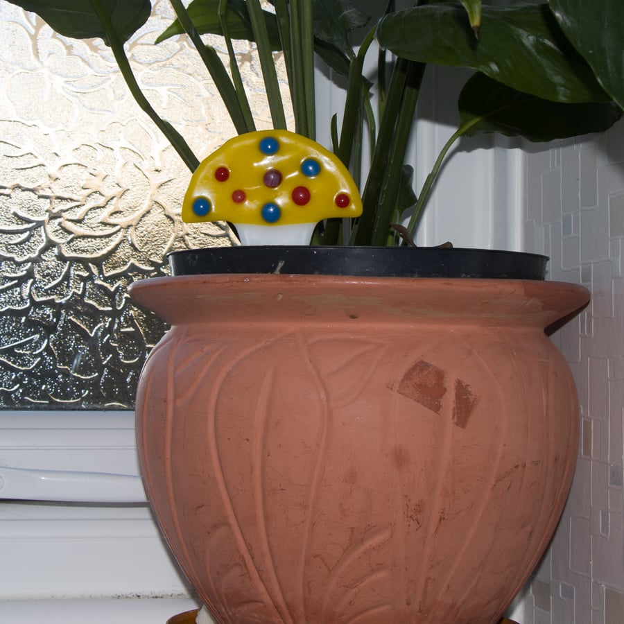 Yellow Pot Toadstool with Multicoloured Spots - 3201-08