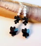 White Zircon & Crystal Butterfly Earrings - Handmade Birthday Gift, Aries, April - Image 1