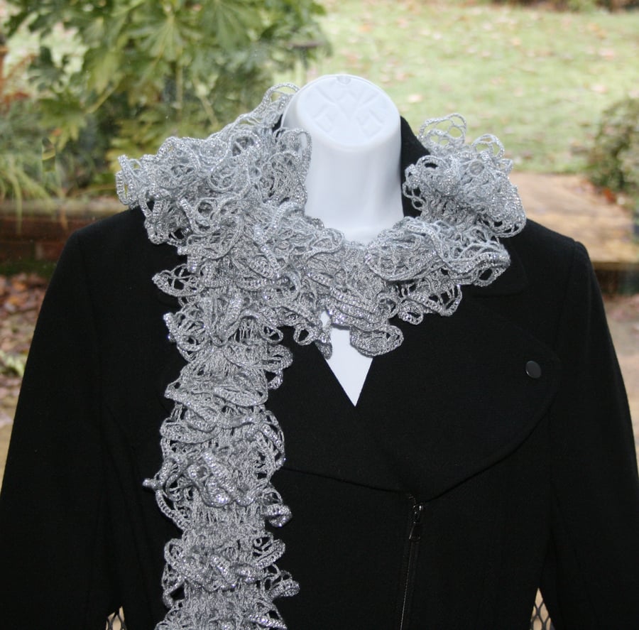 Long Sparkly grey scarf