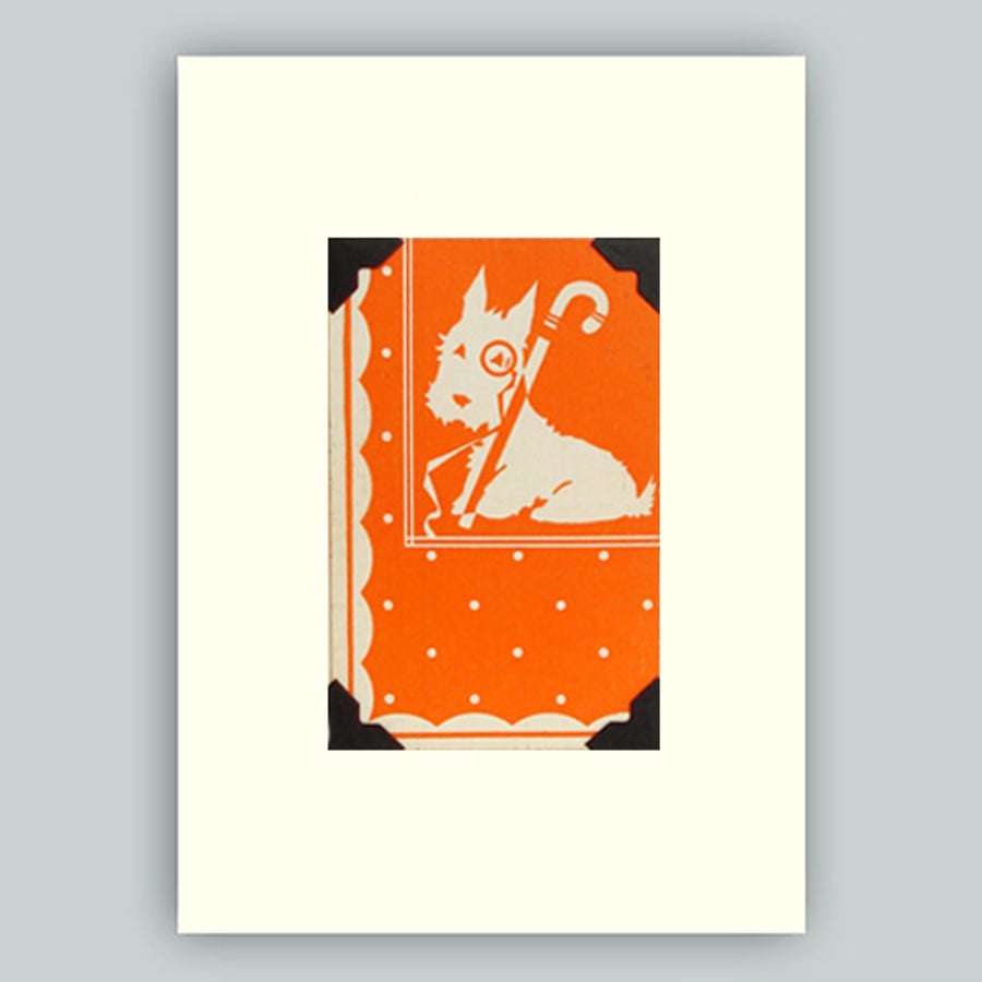 Orange Scottie Dog Greeting Card