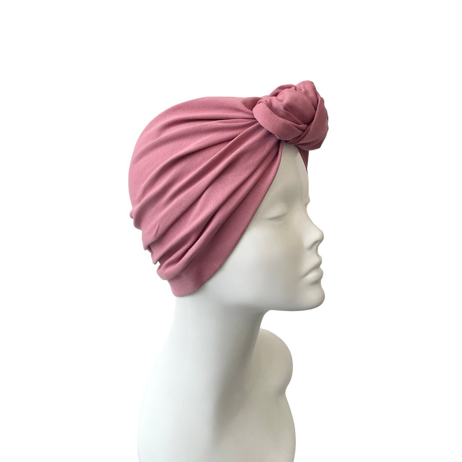 Dusky Pink Cotton TURBAN for Adults, Women's Head Wrap, Handmade Cancer Hat