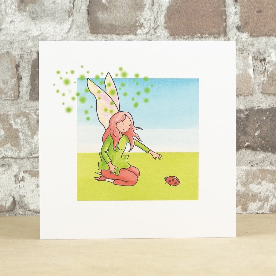 Blank Card Ladybird Fairy Card
