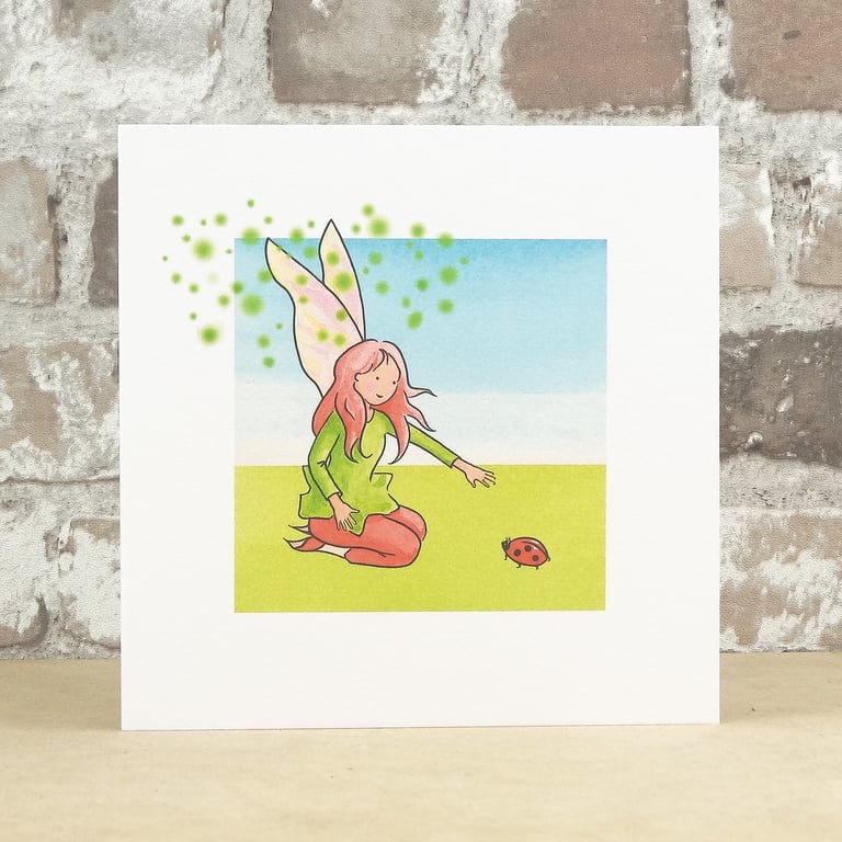 Blank Card Ladybird Fairy Card