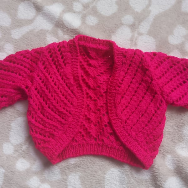 Hand Knitted Vibrant Baby Bolero A Likely Yarn 