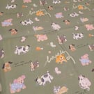 Green Dogs Pattern Fabric