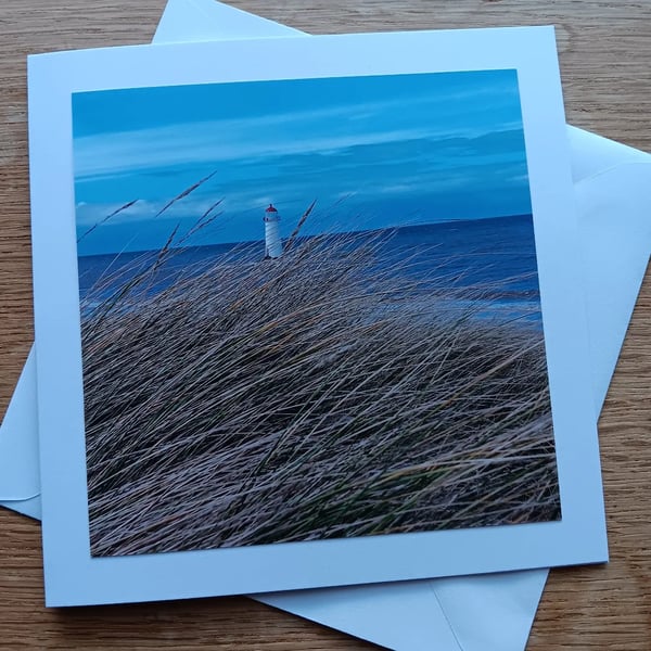 Seaside Talacre Large Square Photographic Card 6" x 6" (15cm x 15cm) Blank