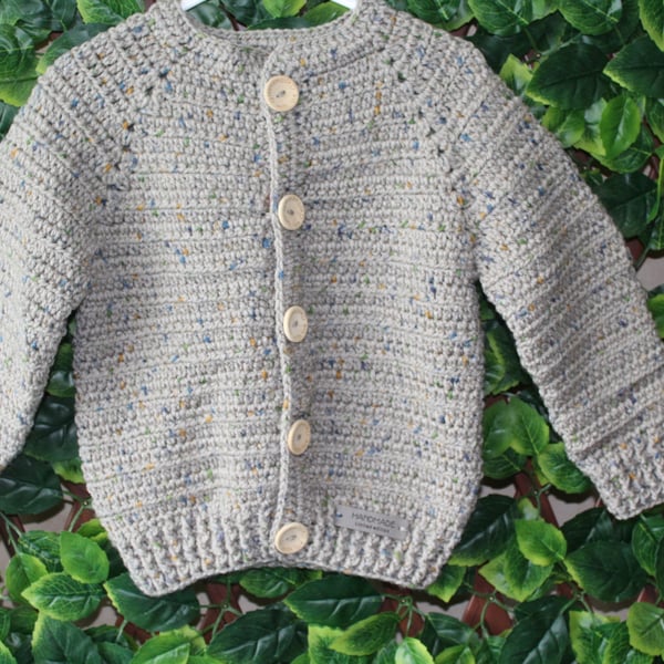 handmade crochet children's cardigan size  2 - 3 years