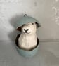 Paper mache sheep in an eggshell assemblage art - Image 3