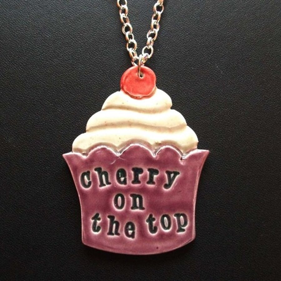 ceramic cupcake pendant